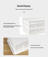 Boîte de rangement empilable en plastique PP portable et polyvalente, boîte de fermentation pour pâte à pizza, récipient de stockage pour pâte à pizza avec couvercle