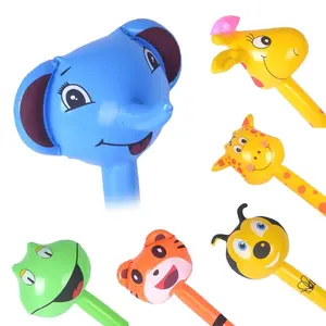  기린 개구리 동물 풍선 공기 스틱 블로우 바 파티 키즈 응원 풍선 응원 소리와 동물 스틱 장난감