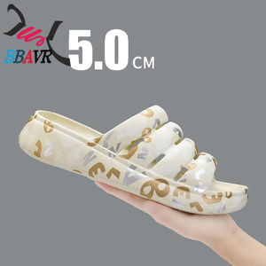 Best Selling Plus Size Men's Casual Outdoor <b>Slippers</b> Trendy Thick Bottom Lightweight Anti-Slippery Spring/Summer for Slow Walk - Product Image 4