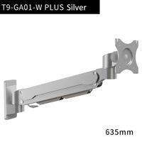 Bras de moniteur industriel robuste T9-GA01-W PLUS avec ressort à gaz puissant 360 °   Support mural rotatif pour écran industriel
