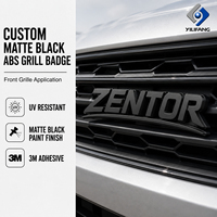 Emblème de calandre de voiture personnalisé avec logo de marque, résistant aux UV, finition noire mate, 3D ABS, avec adhésif 3M pour véhicule automobile