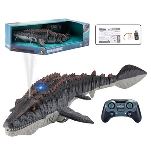 <span class=keywords><strong>Juguete</strong></span> de <span class=keywords><strong>Mosasaurus</strong></span> a Control Remoto con Rociador de Agua, <span class=keywords><strong>Juguete</strong></span> de Tiburón Flotante de Simulación 2.4G, Barco Dinosaurio a Control Remoto - Product Image 1
