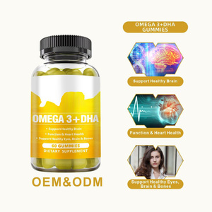 Gummies Omega <span class=keywords><strong>3</strong></span> DHA à 60 unités, haute pureté, les plus vendues, personnalisables en usine, en gros, sous marque privée, pour complément alimentaire adulte - Product Image 5