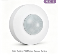 Détecteur de mouvement PIR à montage au plafond de 12 m, interrupteur à capteur de temps et de luminosité réglable pour le contrôle de l'éclairage intérieur