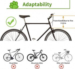 Panier de vélo pour chien pliable, échantillon gratuit, panier souple pour chien jusqu'à 15 lb, siège de vélo à dégagement rapide, sac à dos - Product Image 5