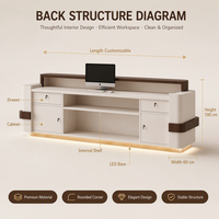 Qianhao - Mobilier de bureau commercial de luxe léger de style médiéval haut de gamme en MDF, ensemble complet pour restaurant, salon, réception