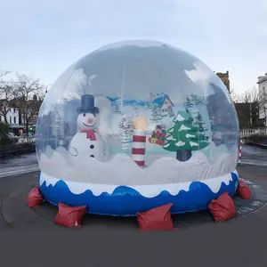 Pantalla de inflado al aire libre, globo de nieve inflable de PVC de tamaño humano para decoración de Navidad, 4m