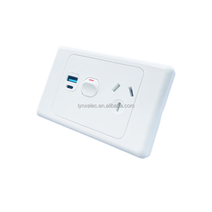 Lynxelec thương hiệu kép 3.4A USB-C Loại ổ cắm duy nhất đôi Switched PowerPoint 250V 10A GPO Outlet đôi cực tường thiết bị chuyển mạch - Product Image 2