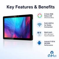 10.1 İnç Akıllı Oda Rezervasyon Paneli Android 11 IPS Dokunmatik Ekran POE Toplantı Odası Kapı Levhası OEM ODM Fabrikası