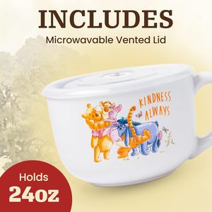 <span class=keywords><strong>Taza</strong></span> de Sopa de Cerámica Silver Buffalo <span class=keywords><strong>Disney</strong></span> Winnie Pooh, Amabilidad Siempre, con Diseño de Eeyore, Tigger y Piglet, Tapa de Plástico Ventilada, 24 Onzas - Product Image 3