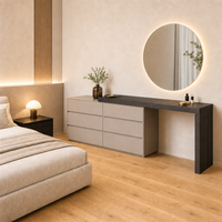 Table de maquillage en bois massif avec tiroirs, table de toilette minimaliste en placage de bois moderne pour chambre à coucher, villa