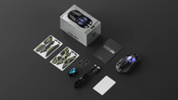 Souris sans fil GravaStar Mercury X Pro en alliage de magnésium, capteur PAW3950, 32K DPI, taux de polling 8K, Nordic 52833, tri-mode, RGB, design creux