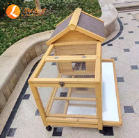 Cage à lapins en bois moderne, grande cage rectangulaire pour animaux de compagnie, roues, plateau amovible, utilisation intérieure/extérieure pour cochon d'Inde, hamster, écureuil