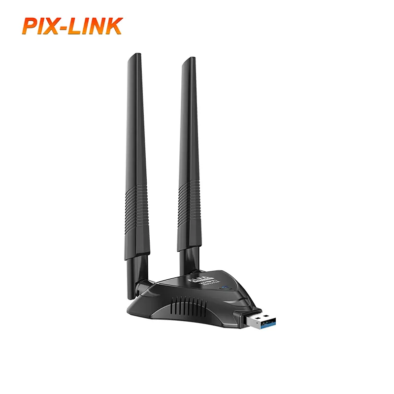 Pix-link Router WiFi nirkabel USB UE06, Repeater WiFi bertenaga Usb jangkauan Wi-Fi 300Mbps penguat sinyal ganda antena ganda