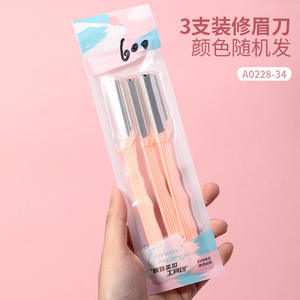 Lmltop Rasoir à sourcils 3 pièces en acier inoxydable pour le visage, usage général A0228-34 - Product Image 5