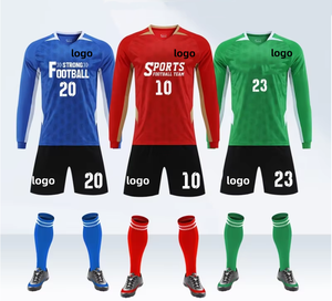 Maglia da Calcio a Maniche Lunghe Crop Top Autunno Inverno per <span class=keywords><strong>Uomo</strong></span>, Design Arabia Saudita, Set Sportivo per <span class=keywords><strong>Palestra</strong></span> e Sport per Adulti 100% - Product Image 2