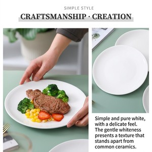 Platos para Bistec de Porcelana Esmaltada Blanca de 9 Pulgadas - Plato Plano Personalizable con Logotipo para Restaurantes de Alta Gama - OEM y Seguro para Alimentos - Product Image 3