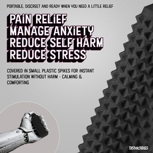 Rullo Sensoriale Antistress con Punte Tattili in EVA per Alleviare Ansia e Stress, Stimolazione Autismo, con Cordino (Nero) - Product Image 2