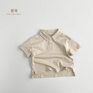 เสื้อยืดแขนสั้นเด็กผ้าฝ้ายแท้เสื้อโปโลเด็กชายฤดูร้อนสไตล์เกาหลีอเนกประสงค์ส่วนบุคคลเสื้อเด็กอินเทรนด์ - Product Image 3