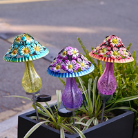 Ornement solaire de jardin LED métal champignon pelouse lumière chemin éclairage et piquets solaires décoratifs