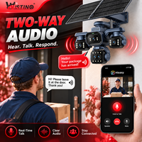 Caméra solaire longue portée Wistino 4 objectifs Aov 4G 6 moteurs Panneau solaire 16W Vision nocturne double lumière 16MP Batterie 16000mAh