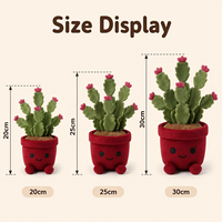 Peluche personnalisée en forme de cactus fleuri en pot, jouet en peluche doux, personnage botanique, cadeau de vacances, décoration intérieure, faible MOQ, OEM, plantes