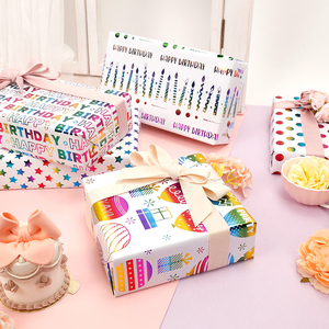 Factory Wholesale <b>Birthday</b> Stamping Gift Wrapping <b>Paper</b> 43*300 cm Wrapping <b>Paper</b> - Product Image 4