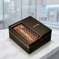 Boîte d'emballage personnalisée moderne pour produits de beauté médicaux, boîte rigide en papier OEM, matériaux recyclés pour ampoules, sérum, ensemble de soins de la peau, coffret cadeau cosmétique