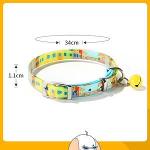 Logotipo personalizado nueva llegada PVC impreso patrón DIY mascota <span class=keywords><strong>Collar</strong></span> impermeable duradero gato <span class=keywords><strong>Collar</strong></span> con remache decoración personalizada - Product Image 2