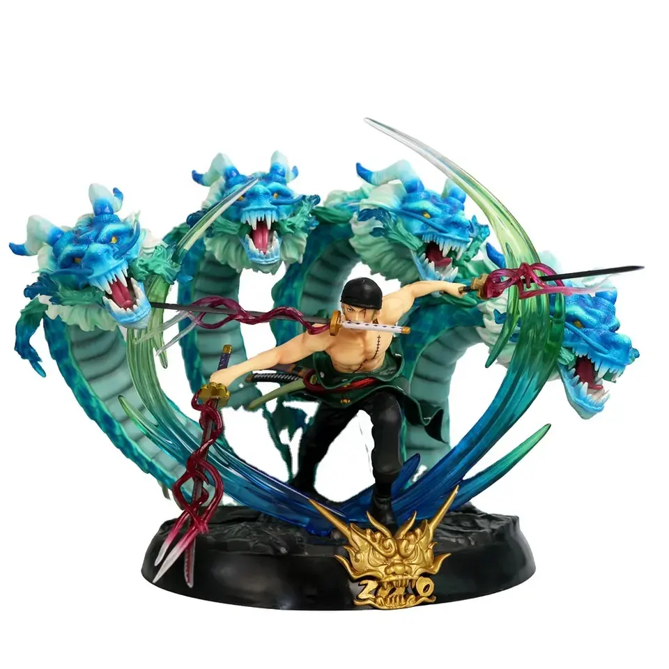 LEMON Anime 35 Large One Pieced Roronoa Zoro With Four Dragon PVC statue figure Cartoon Character Action Figures Toy