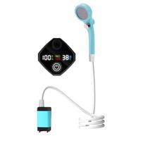 Ensemble de douche électrique d'extérieur rechargeable avec pompe à batterie et sac à eau de 20L pour camping