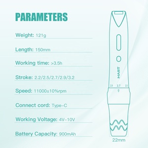 Machine à maquillage permanent sans fil Dragonhawk, machine à tatouer rotative professionnelle PMU, stylo à tatouer <span class=keywords><strong>Mast</strong></span> P60 bleu - Product Image 4