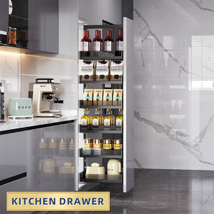 מדף צד לאחסון חטיפים בארון מטבח, דלת הזזה 6 שכבות, פלדת פחמן, דגם ג'ינו מודרן - Product Image 2