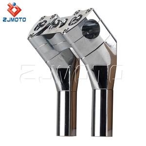 ที่ยกแฮนด์แบบคลับ1นิ้วของ CNC ตัวยึดด้านบน25มม. เพิ่มขึ้น6 ''+ 1'' สำหรับ Harley Dyna softail WIDE GLIDE Sportster <span class=keywords><strong>883</strong></span>เหล็ก - Product Image 4