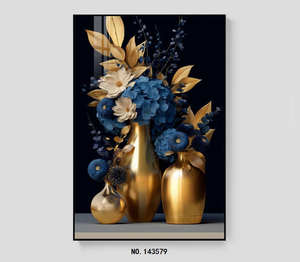 Ensemble de peinture de paysage et de fleurs de grande taille et de haute qualité, décoration murale en diamant, touche artistique pour les espaces commerciaux de restaurants. - Product Image 4