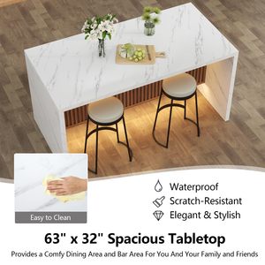 Table à manger rectangulaire moderne SENYU, plateau en marbre, pieds en métal, 4 places, meubles pour la maison - Product Image 4