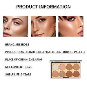 <span class=keywords><strong>MISS</strong></span> ROSE 8 couleurs kit multi-fonctionnel naturel éclaircissant mise en évidence poudre de maquillage MATTE contouring palette - Product Image 5
