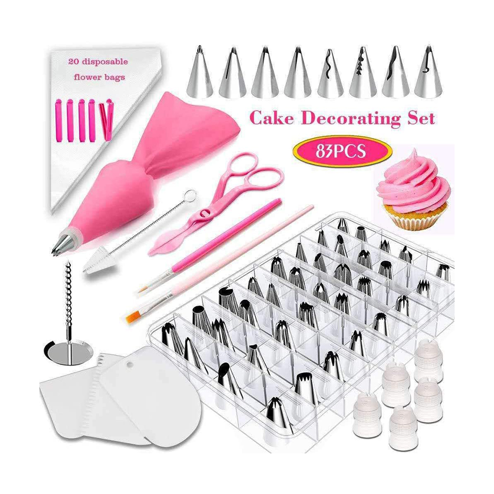 Amazon Hot Sales 83 Pieces Cake Decorating Kits ,Baking Frosting Tools Set for Cupcakes Cookies