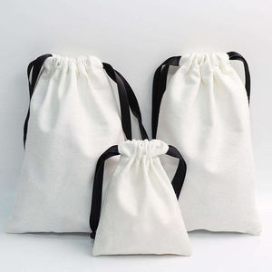 Katoenen tas met trekkoord, linnen etui, promotionele opdruk, aangepast logo, plastic, 7x10, biologisch, voor fles, XL, mousseline, bestek, wit canvas - Product Image 3