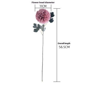 Bunga Sutra Buatan Tangan Bentuk Bola Dandelion Krisan Tangkai Panjang Modern untuk Rumah Dapur Pesta Pernikahan Paskah Hari Ibu - Product Image 4