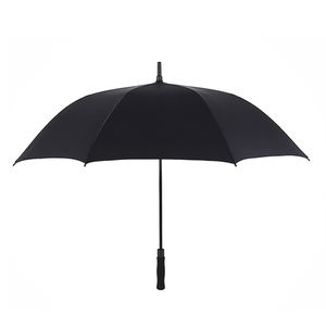 Parapluie droit de 27 pouces avec logo imprimé, 8 baleines en fibre de verre, tissu pongé 210T, ouverture semi-automatique, idéal pour les cadeaux d'affaires – En stock - Product Image 1