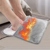 Coussin chauffant d'hiver pour les pieds électrique à chargement USB Tapis chauffant universel en peluche lavable pour les pieds Tapis chauffant pour la maison