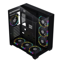 Chasis de PC de Alto Flujo de Aire, Metal SPCC de 0.8mm de Grosor, Caja de PC para Juegos, Refrigeración por Agua de 360mm, ATX Full Tower, Panel Lateral con Ventana, MOQ Disponible