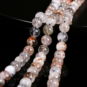 JD GEMS 半貴石 6mm <span class=keywords><strong>8mm</strong></span> <span class=keywords><strong>10mm</strong></span> 天然 ブラック スーパーセブンクォーツ ストーンビーズ ジュエリー制作向け - Product Image 2