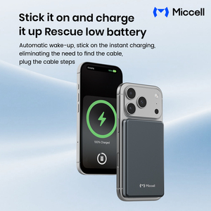 Batteries externes portables ultra-minces Miccell en gros, <span class=keywords><strong>charge</strong></span> rapide PD 20W, 5000mAh/10000mAh, avec chargement magnétique sans fil - Product Image 5