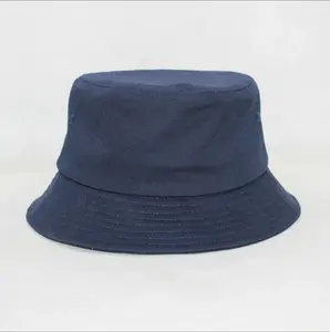 100% cotone a buon mercato OEM Design proprio Logo cappello da sole pianura cappello da pescatore Navy parasole cappello da pescatore