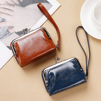 Dompet Wanita Kecil Multifungsi Grosir, Dompet Koin Wanita Bahan Kulit PU, Tempat Kartu, Penjepit Uang Mini Modis