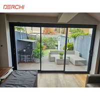 NFRC Porte coulissante en verre à 4 panneaux, anti-ouragan, pour balcon, en aluminium et verre