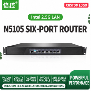 Firewall 1U en rack BKHD, 6 ports LAN, 2 ports 5G, Intel I226V, J5005, N5105, Core i3, i5, i7, routeur, appliance réseau - Product Image 1