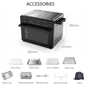 Horno <span class=keywords><strong>digital</strong></span> multifuncional de acero inoxidable de 30L para hornear, asar, asar, usar en la cocina casera sin aceite - Product Image 3